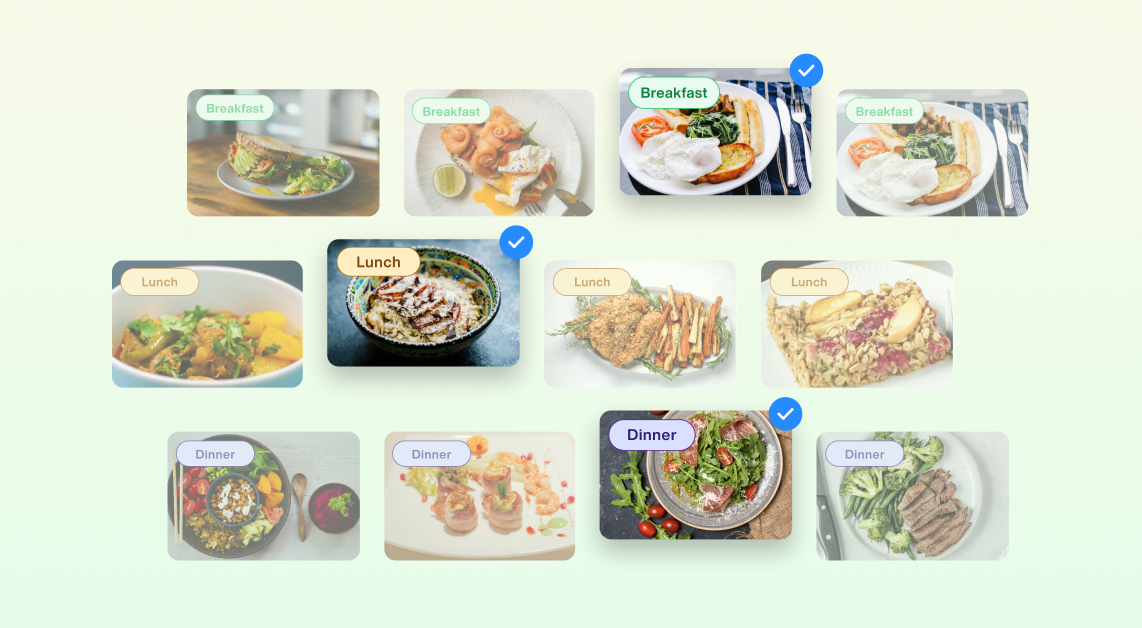everfit flexible meal plan allows you to assign many recipes for breakfast, lunch, dinner