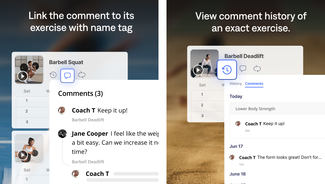 Everfit comment history