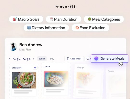 Everfit’s Meal Plan Generator: Personalized Nutrition Coaching Without the Manual Work