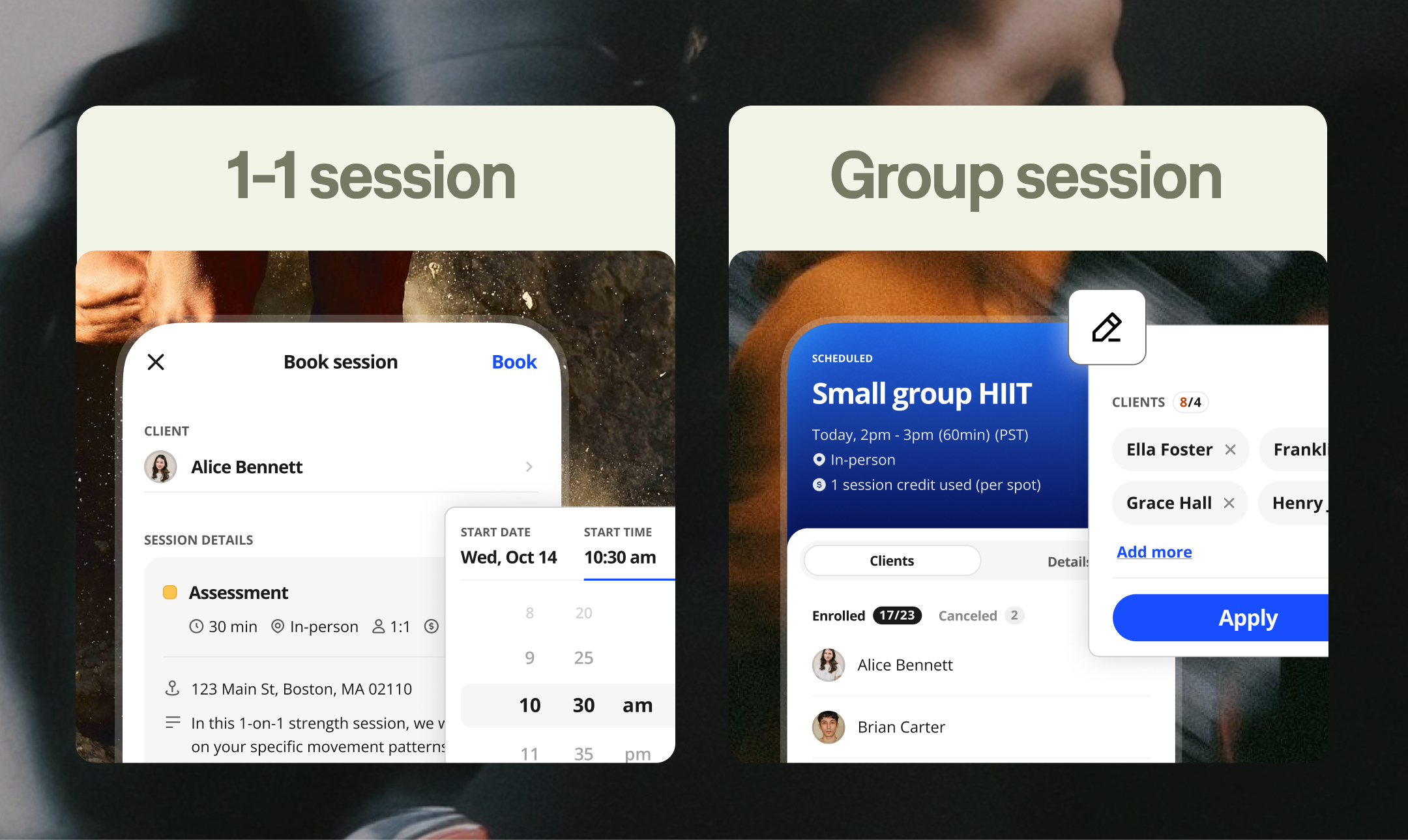 everfit booking & scheduling