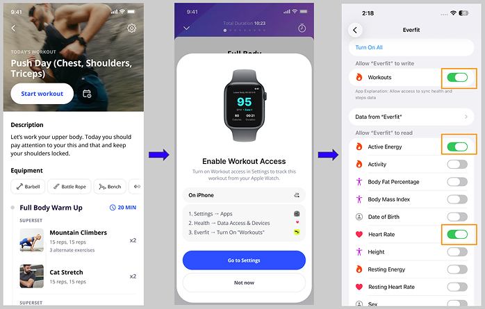 everfit x apple watch